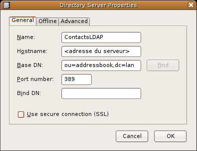 Carnet d'adresses LDAP